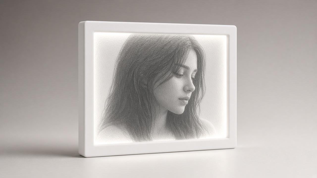 Custom Photo Lithophane with LED Frame