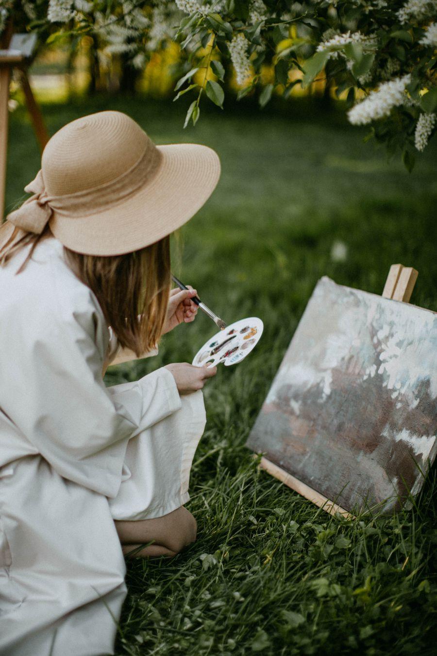 Someone painting a picture